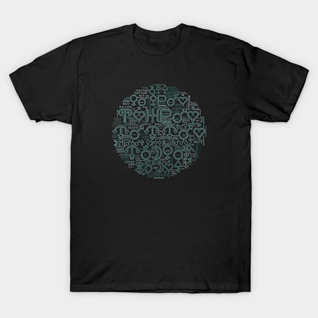 Astrology Symbols Word Cloud (3) T-Shirt by The Glass Pixel